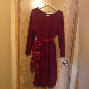 Plus Size Image Dress in Burgandy